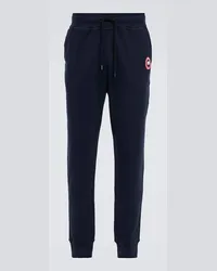 Canada Goose Pantaloni sportivi Huron in cotone Blu