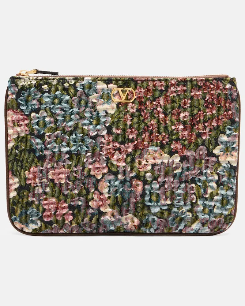 Valentino Garavani Bustina VLogo in jacquard con stampa floreale Multicolore