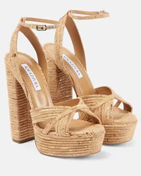 Aquazzura Sandali Sundance 140 con plateau Beige