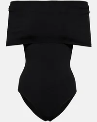 Alaïa Alaïa Body in maglia con scollo bardot Nero