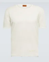 Alanui T-shirt in lino Bianco