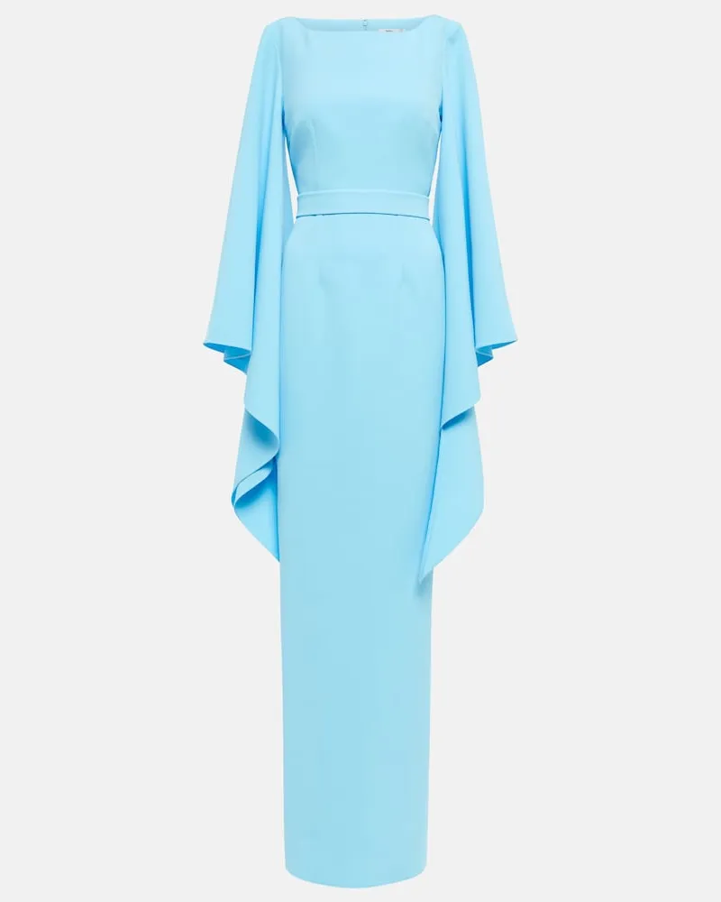 Safiyaa Abito lungo Boat N Flared con cintura Blu