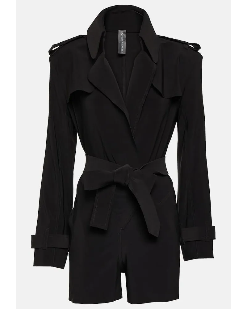 Norma Kamali Jumpsuit corta in jersey Nero