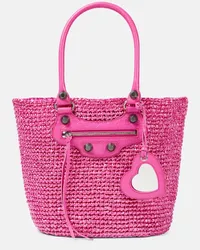 Balenciaga Borsa Le Cagole Medium in rafia Rosa