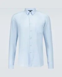 Vilebrequin Camicia Caroubis in lino Blu