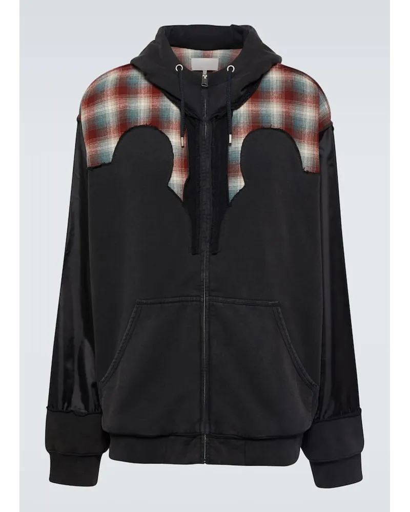Maison Margiela x Pendleton - Felpa in cotone a quadri con cappuccio Grigio