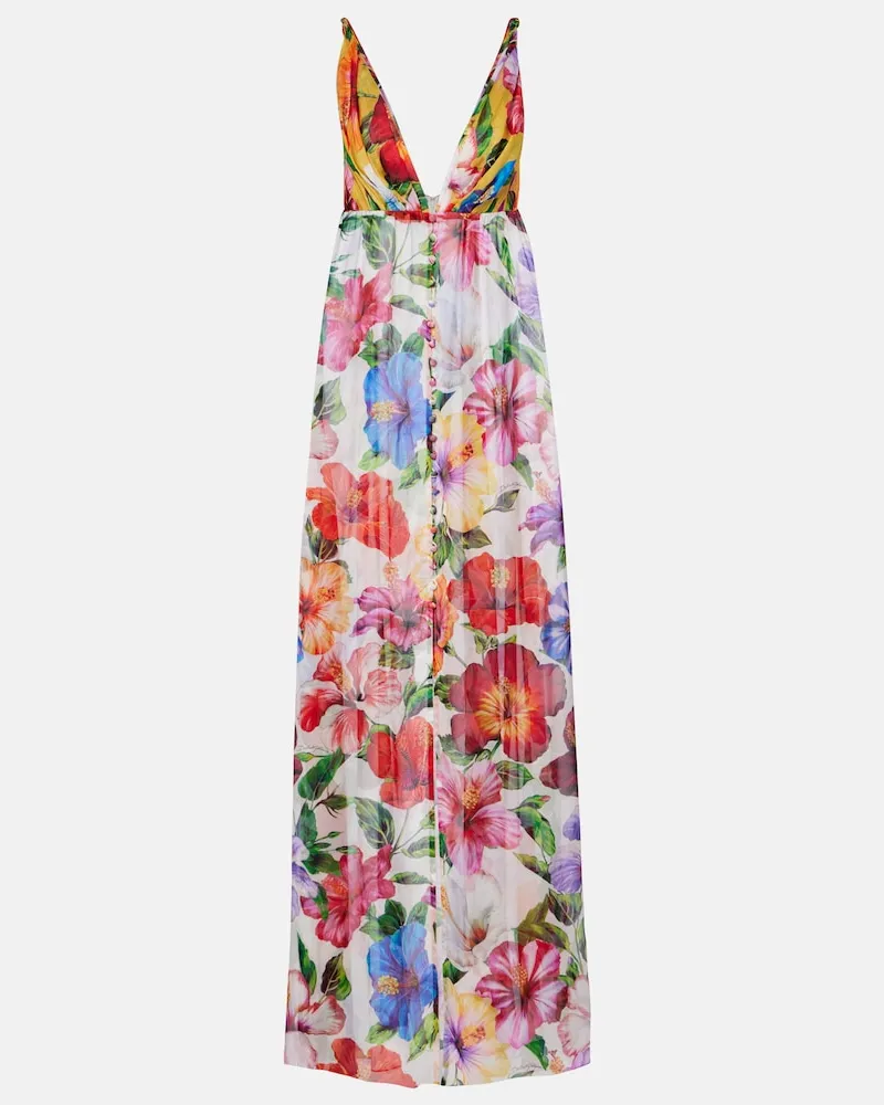 Dolce & Gabbana Top in chiffon con stampa floreale Multicolore