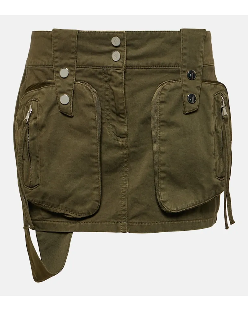 Blumarine Minigonna cargo in twill di cotone Verde