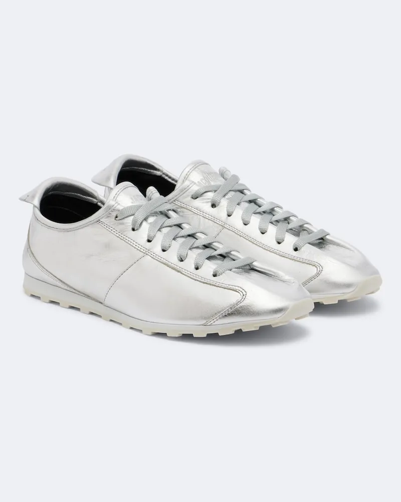 Jacquemus Sneakers Tennis in pelle metallizzata Argento