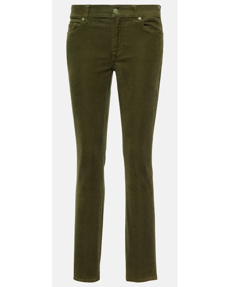 7 for all mankind Jeans slim Roxanne in velluto a coste Verde