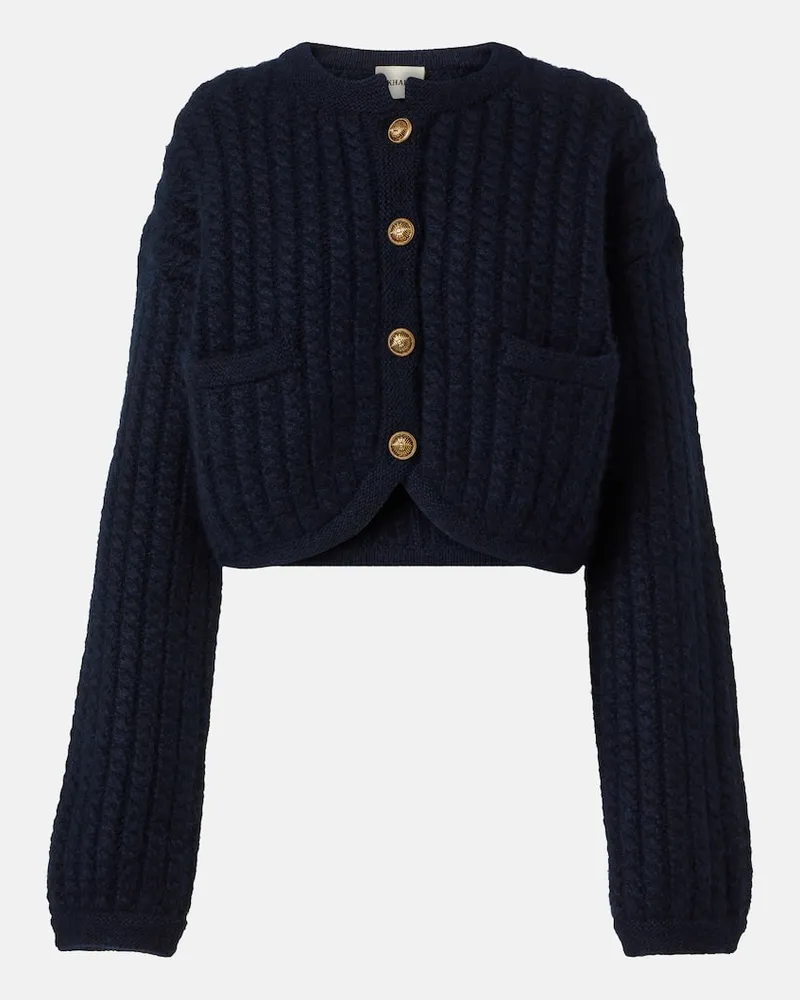 KHAITE Cardigan Balser in cashmere e mohair Blu