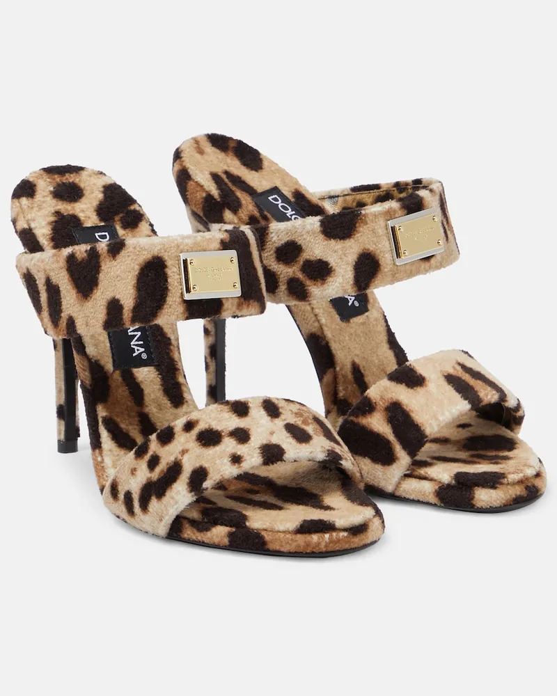Dolce & Gabbana x Kim - Mules in spugna con stampa Marrone