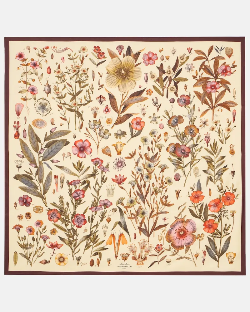 Loro Piana Foulard Enciclopedia Del Lino in twill di seta Giallo