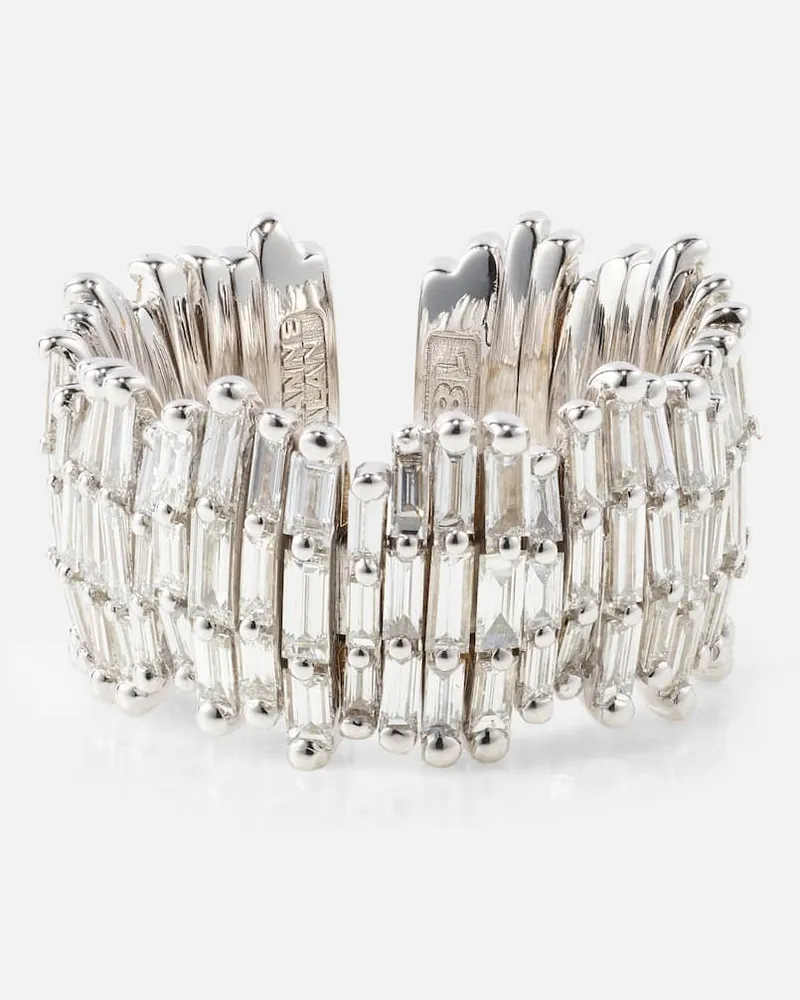 Suzanne Kalan Anello in oro bianco 18kt con diamanti Oro