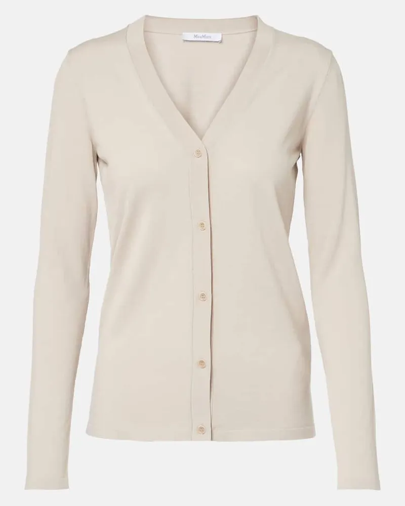 Max Mara Cardigan Tennis in cotone e seta Beige