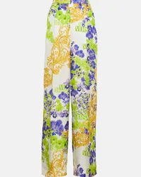 Versace Pantaloni con stampa floreale Multicolore