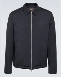 Loro Piana Giacca blouson Maurin in tessuto tecnico Blu