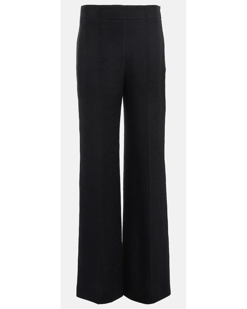 Chloé ChloÃ© Pantaloni in misto lana a vita alta Nero