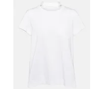 T-shirt in jersey di cotone con pieghe
