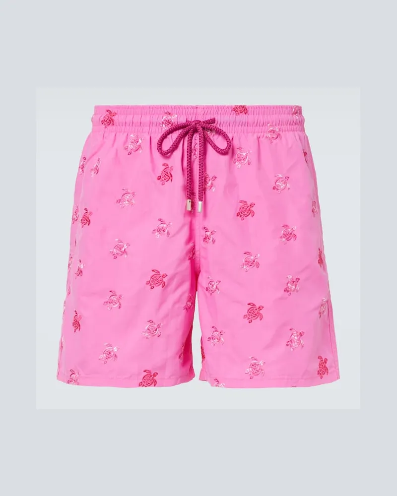 Vilebrequin Costume da bagno Mistral con ricamo Rosa
