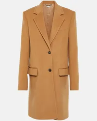 Stella McCartney Cappotto monopetto in lana Marrone