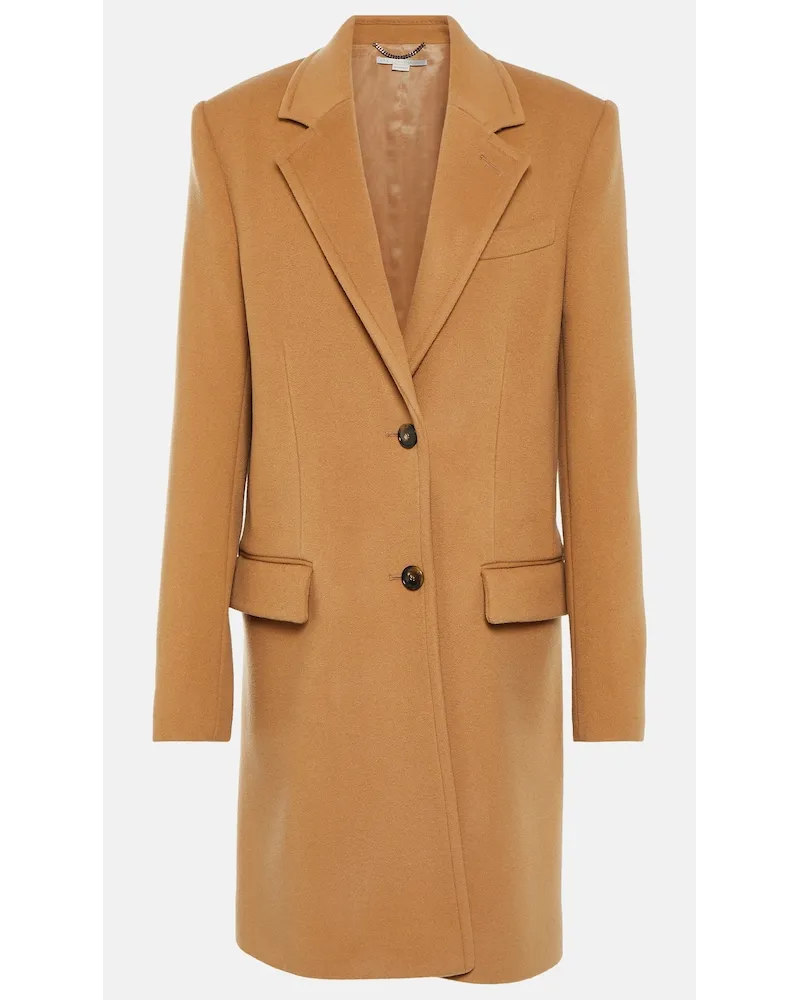 Stella McCartney Cappotto monopetto in lana Marrone