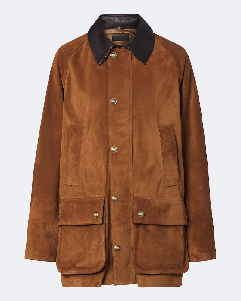 Nili Lotan Giacca Kedem in suede Marrone