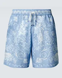 Amiri Shorts Bandana in misto cotone Blu