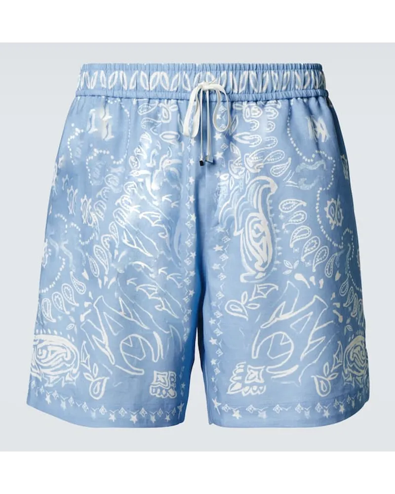 Amiri Shorts Bandana in misto cotone Blu