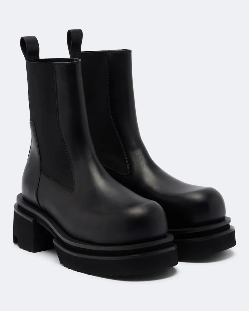Rick Owens Stivaletti Beatle in pelle con plateau Nero