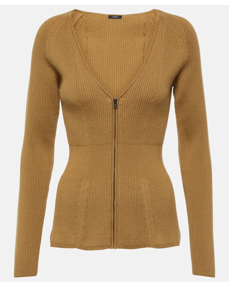 Joseph Cardigan in maglia di lana a coste Marrone