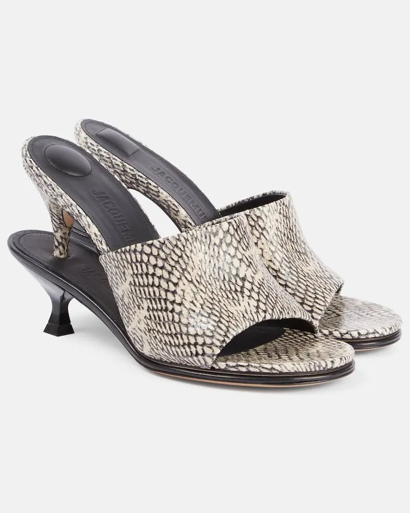Jacquemus Mules Doubles in pelle stampata Multicolore