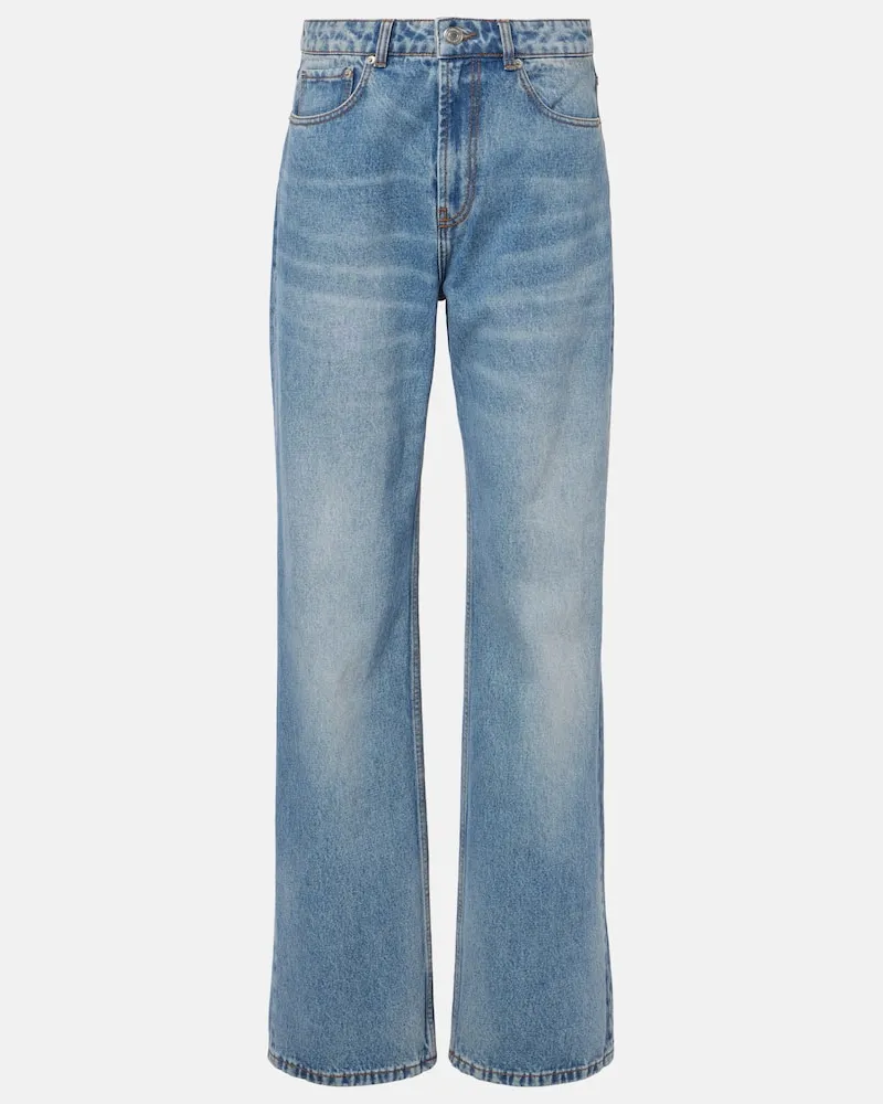 AMI Paris Jeans a gamba larga e vita alta Blu