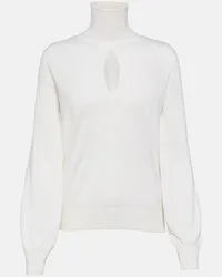 Tom Ford Dolcevita in cashmere e seta con cut-out Bianco