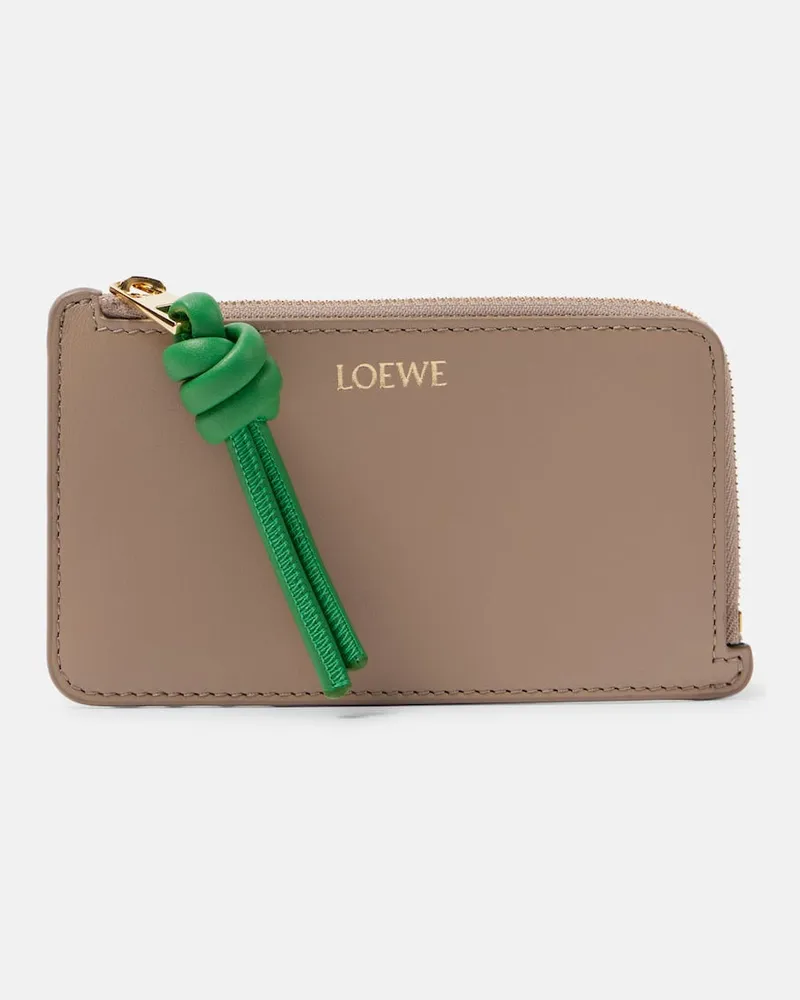 Loewe Portacarte Knot in pelle Beige