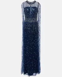 Jenny Packham Abito lungo Lux con paillettes Blu