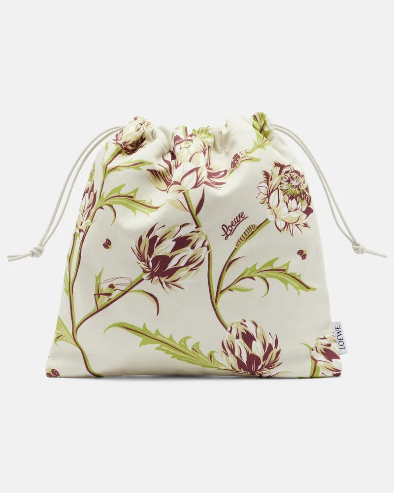 Loewe Paula's Ibiza â Bustina in canvas con stampa Bianco