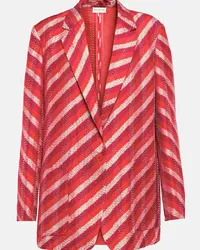 Dries van Noten Blazer in seta a righe Rosa