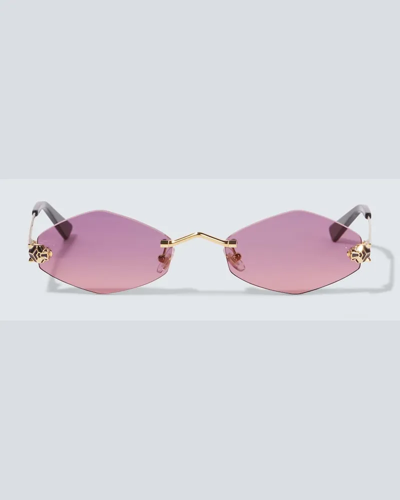 Cartier Occhiali da sole rettangolari Oro