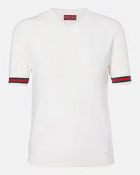 Gucci Pullover Web Stripe in lana Bianco