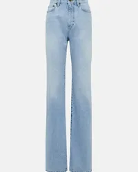 Saint Laurent Jeans regular a vita alta Blu