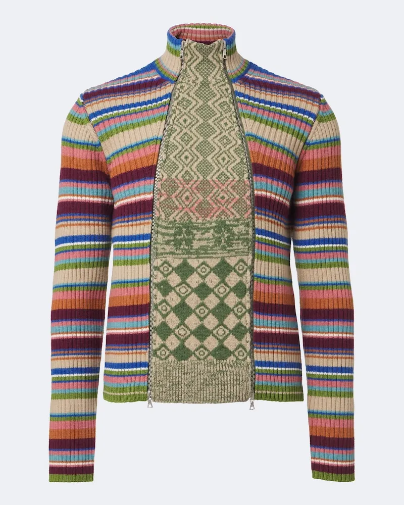 Dries van Noten Pullover in lana a righe Multicolore