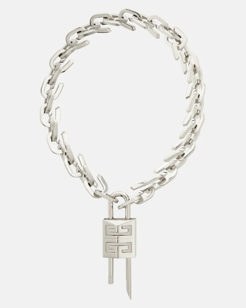 Givenchy Collana a catena G Link con lucchetto Argento