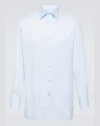 Loro Piana Camicia Oxford in popeline di cotone Blu