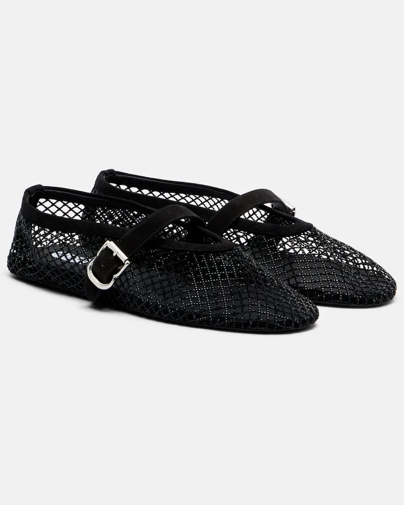 Alaïa AlaÃ¯a Ballerine in mesh con cristalli Nero