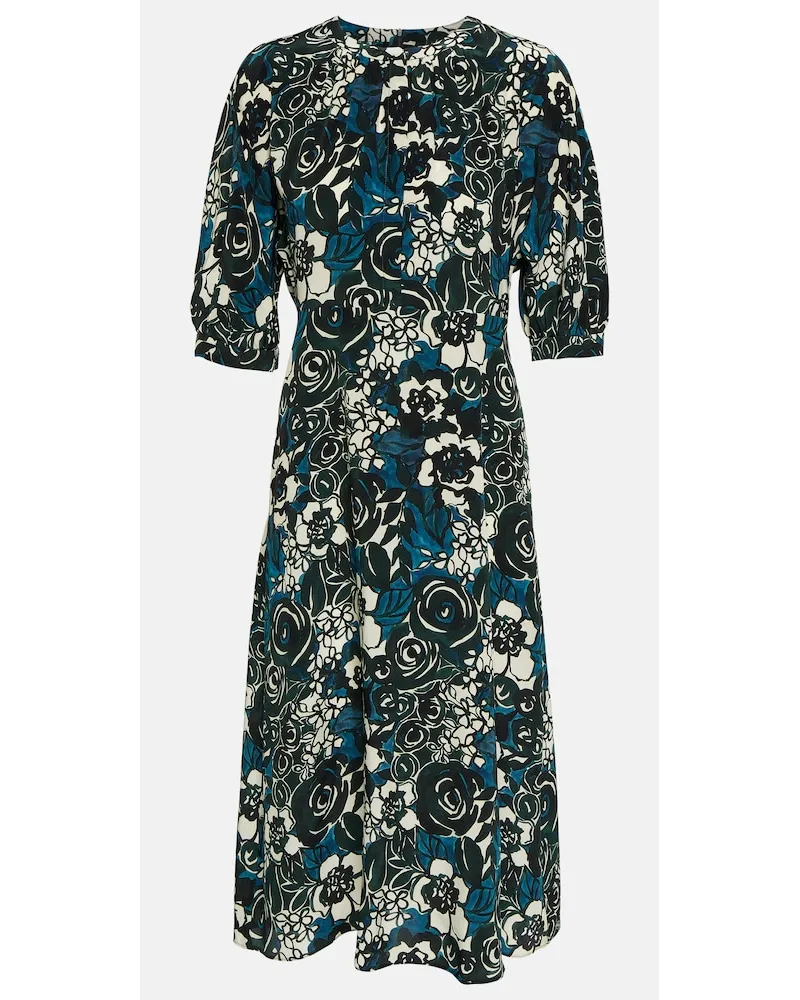 Max Mara Abito midi Bronzo in crÃªpe di seta Multicolore