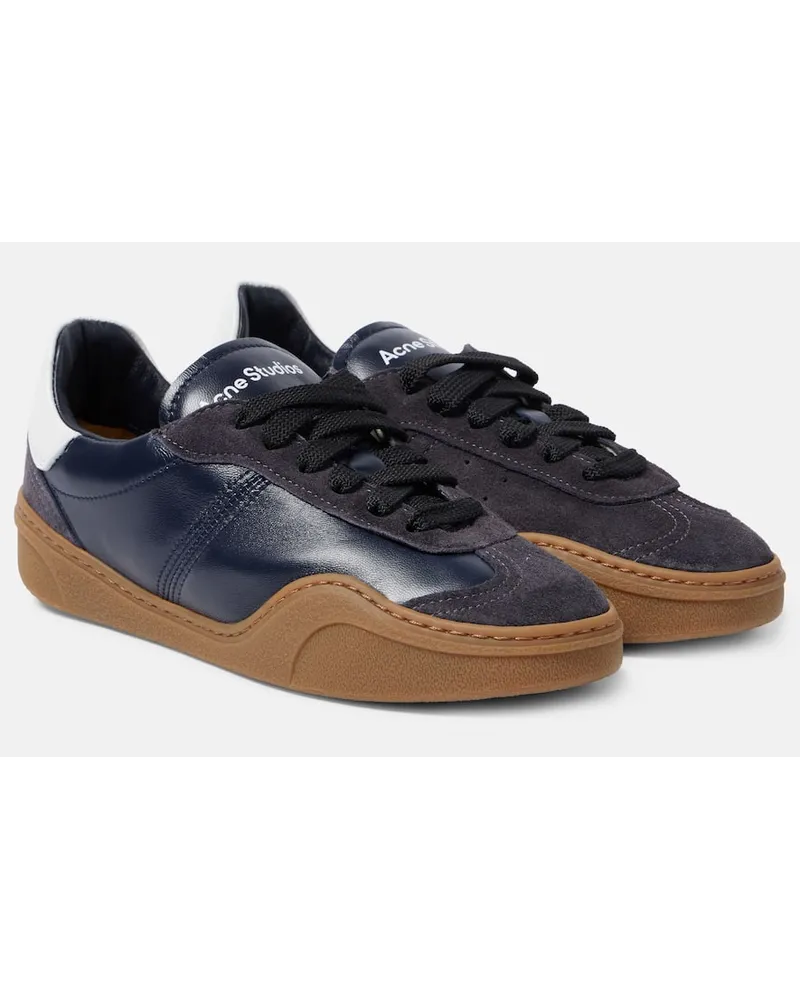 Acne Studios Sneakers in pelle e suede con logo Grigio