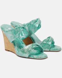 Aquazzura Sandali Twist in pelle con zeppa Verde