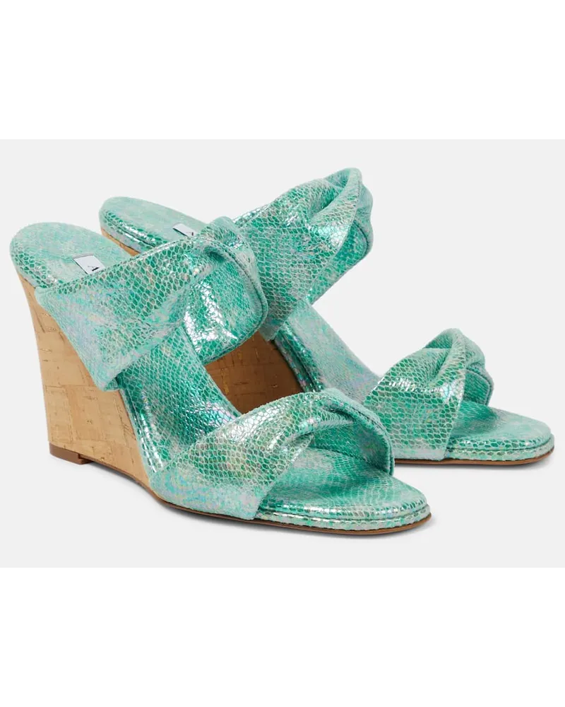 Aquazzura Sandali Twist in pelle con zeppa Verde