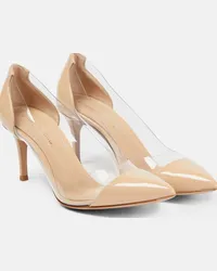 Gianvito Rossi Pumps Plexi 70 in pelle e PVC Beige